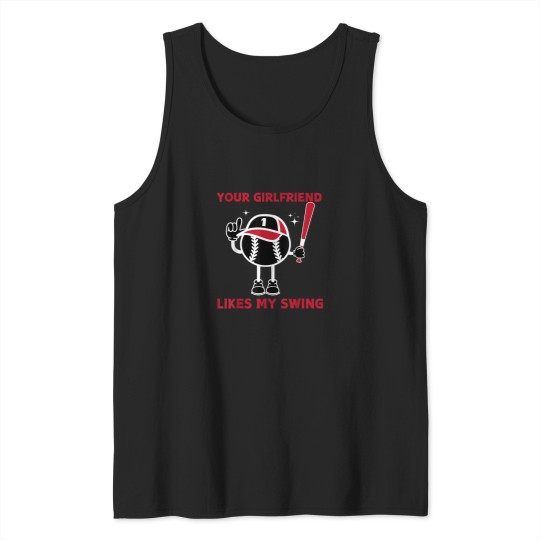 Discover Your Girlfriend Likes My Swing Youth kids baseba Tank Tops