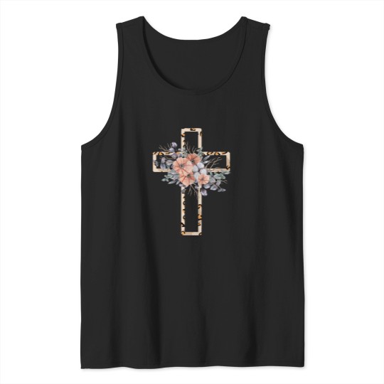 Discover Floral Leopard Print crosss Watercolor Essential Tank Tops