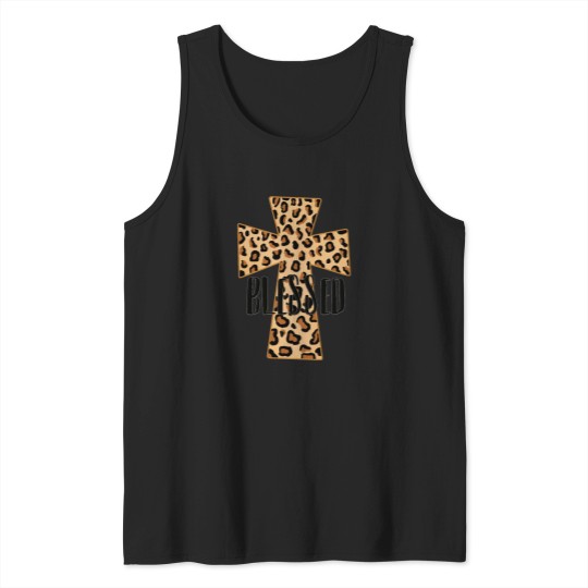 Discover blesseds Leopard crosss Oversized Tank Tops