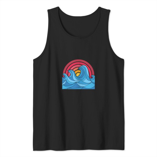 Discover 7300 Abstract Big Waves In The Sunset Active T-Shirt Tank Tops