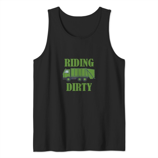 Discover Riding Dirty Garbage Day Gift Trash Truck Recycling Man Kids Active Tank Tops