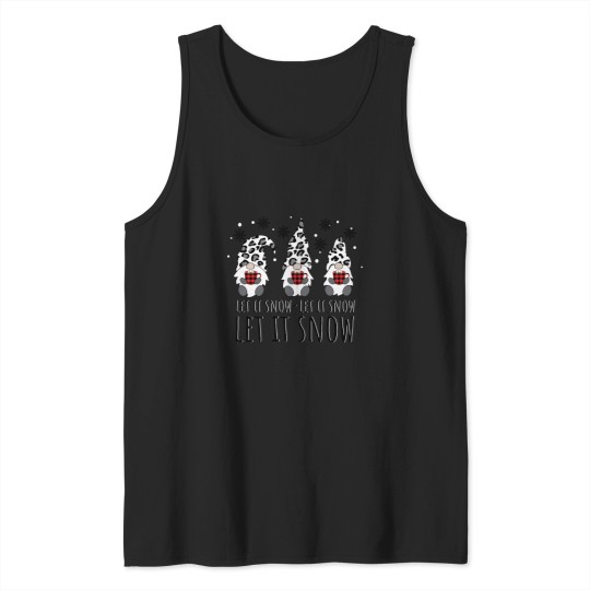 Discover Let It Snow Winter Gnome Leopard Snowflakes Tank Tops