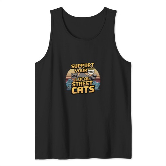 Discover Street Cats Racoon Possum - Support Your Local Street Cycling Bicycle Funny Mountain Biking Bike And Brew For Men Women Tank Tops