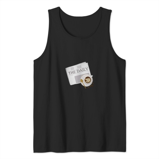 Discover Morning Bliss Newspaper &amp_ Coffee Delight Having Coffee, this morning, With her. Tank Tops