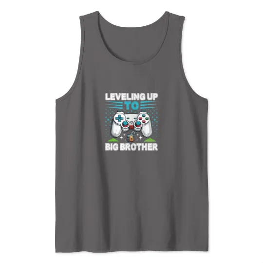 Discover Leveling up to Big Brother 2024 funny gamer Tank Tops