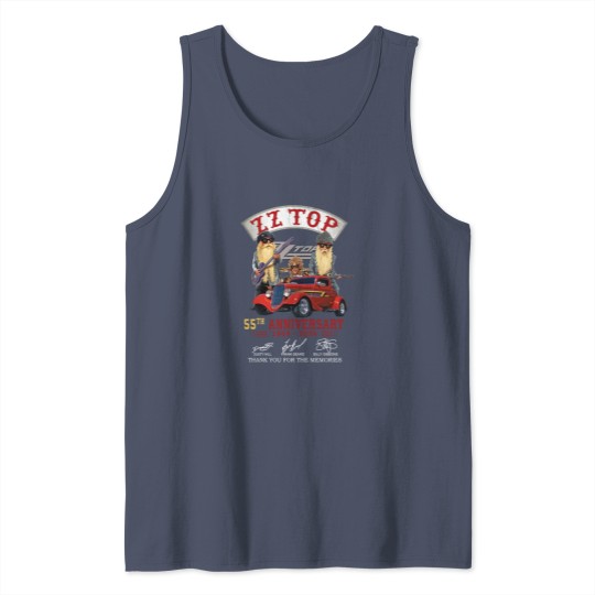 Discover ZZ Top 55th Anniversary Stickers, ZZ Top Rock Band Stickers Tank Tops