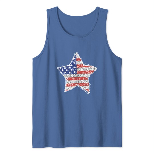 Discover American Flag Stars Tank Tops Women 4th Of July Patriotic Casual Short Sleeve Independence Day Tank Tops Top (blue)
