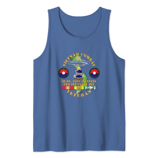 Discover Vietnam Combat Infantry Veteran w 3rd Bn 39th Inf - 9th ID SSI - Regiment - Tank Tops