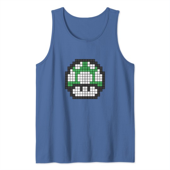 Discover 8Bit - Green Mushroom 1Up Tank Tops
