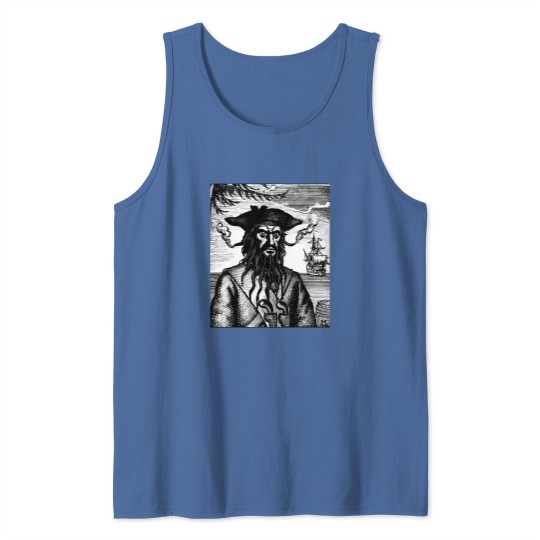 Discover blackbeard the pirate historical engraving art t Tank Tops