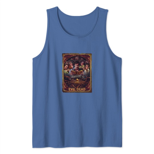 Discover Movie Art, Evil Dead Necronomicon by Peter Panyis, Black Cotton Mens Tank Tops