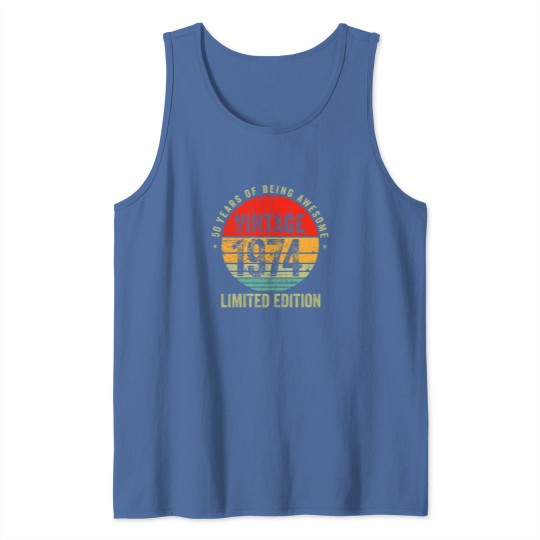 Discover Vintage 1974, 1974 vintage birthday, 50 birthday Tank Tops