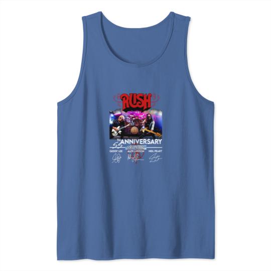 Discover 55 Years RUSH Band 1968-2023 Signatures Tank Tops