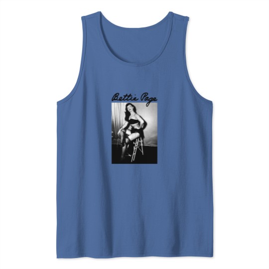 Discover Bettie Page BLACK Tank Tops short sleeve