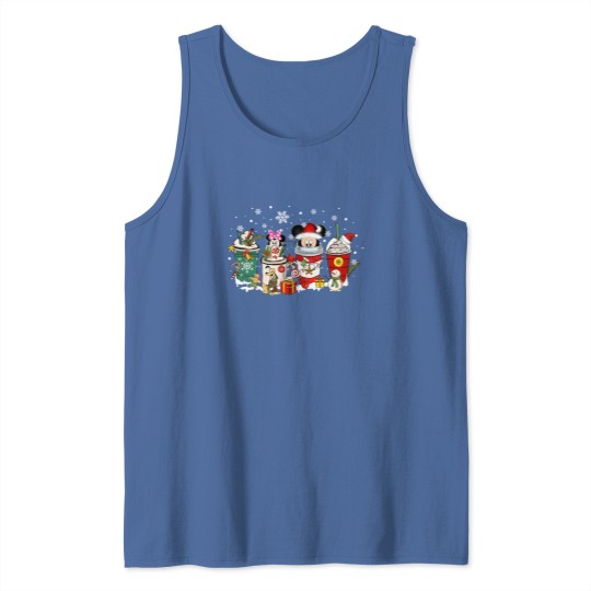 Discover Cute Animated Mouse Christmas Coffee Tank Tops, Mouse Christmas Tank Tops