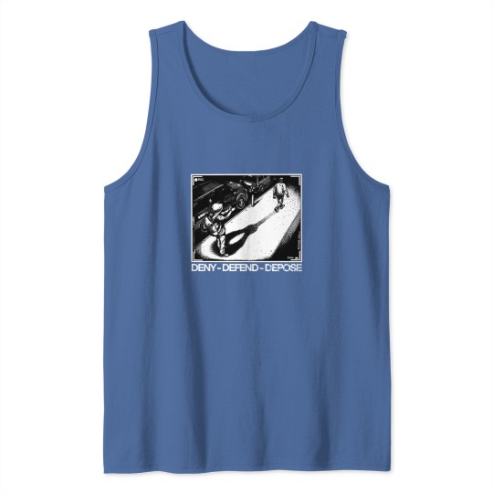 Discover Deny Defend Depose UnitedHealthcare Black Tank Tops