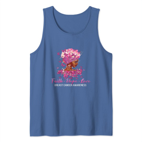Discover BC Breast Cancer Awareness Faith Hope Love Butterflies Women Cancer Tank Tops