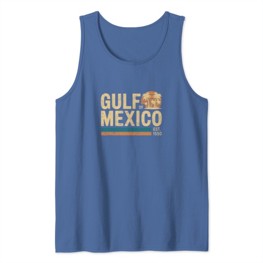 Discover Gulf Of Mexico Est 1550 Tank Tops, Texas Albm Mississippi Florida Beach Tank Tops