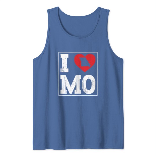Discover I Heart Love MO Missouri City Map Classic Vintage I Love MO Tank Tops