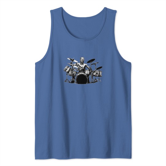 Discover C3PO Drum Tank Tops Robot Playing Cool Drum Kit Tank Tops Funny