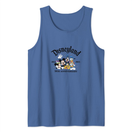 Discover Disneyyland 70th Anniversary Tank Tops, Castle Platinum Celebration 1955-2025 Tank Tops
