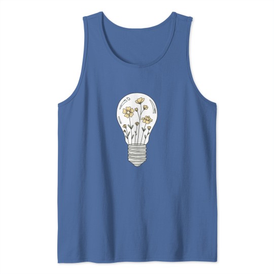 Discover Light Bulb with Yellow Flowers Tank Tops
