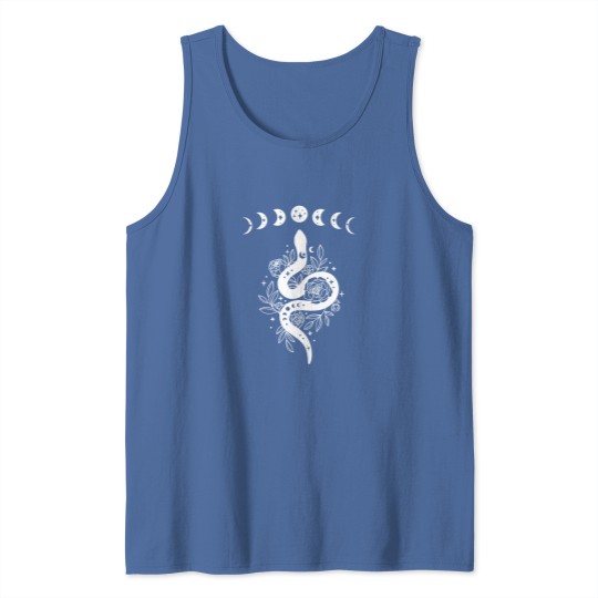 Discover Celestial Snake, Mystical Lunar Snake, Celestial Mystical Floral Moon Snake Tank Tops