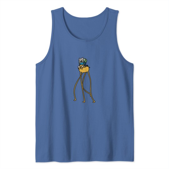 Discover Finn rides on Jake Adventure Time Tank Tops