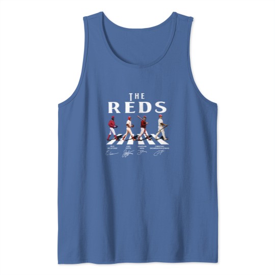 Discover Reds Walking Abbey Road Signatures Baseball Tank Tops, Elly De La Cruz, Votto, Jonathan India