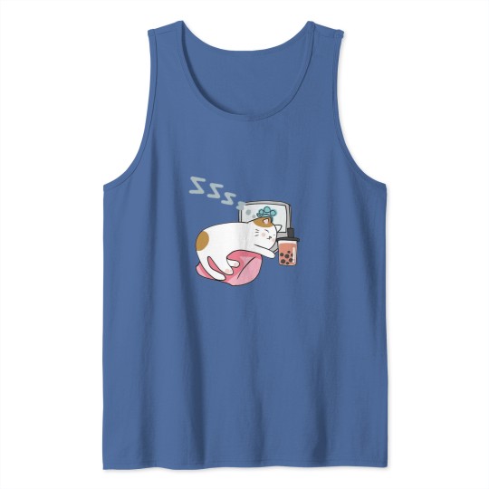 Discover Cat Boba Tea 3 Tank Tops