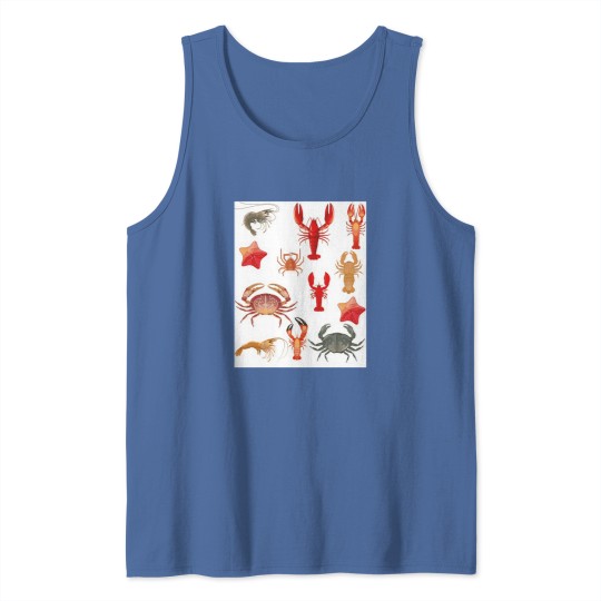 Discover Crustaceancore  Blue Tank Tops