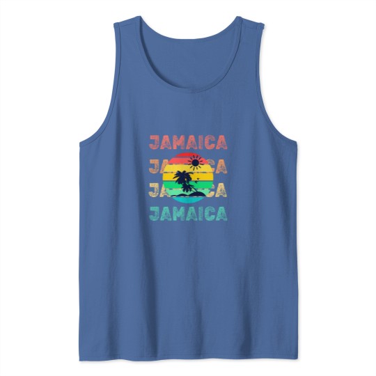 Discover Jamaica Paradise Life, Sunset and Palm Trees Tank Tops
