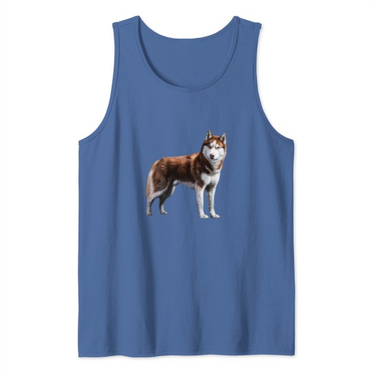 Discover Siberian Husky Red Husky Wolf Dog Tank Tops