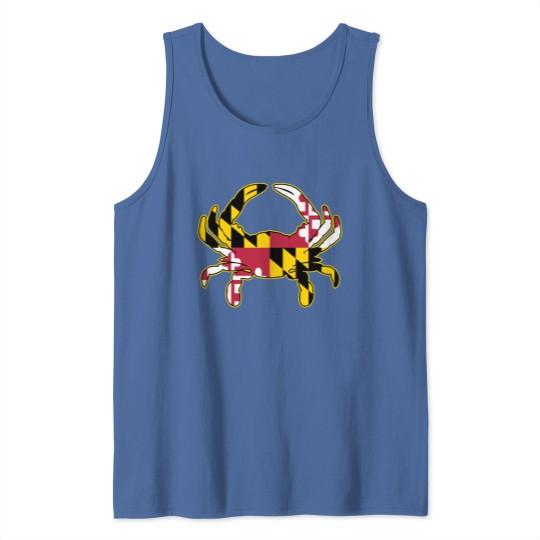 Discover Maryland Flag Crab Illustration Tank Tops