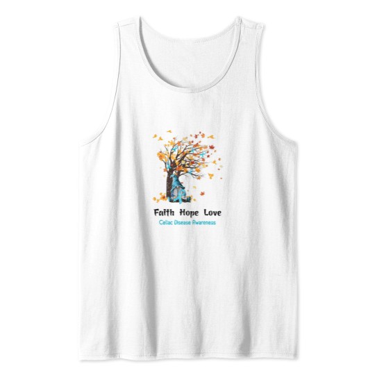 Discover Celiac Disease Awareness Faith Hope Love Tank Tops