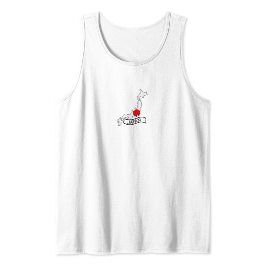 Discover Japan flags Map Tank Tops