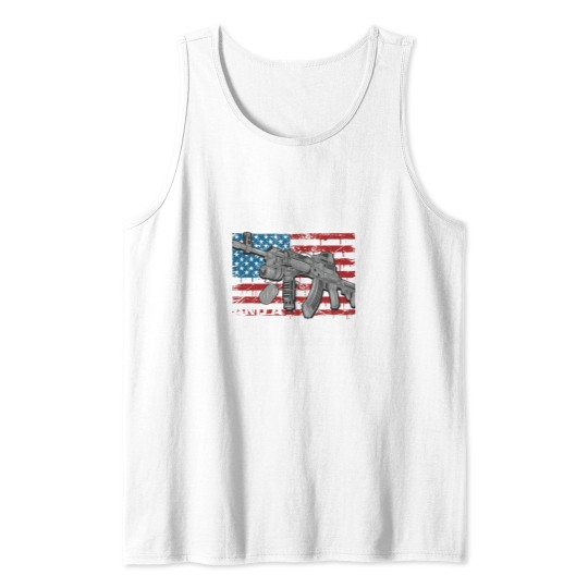 Discover Veteran Grandpa Patriotic Americans  flags Tank Tops