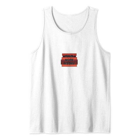 Discover Read More Books red book stack Tank Tops