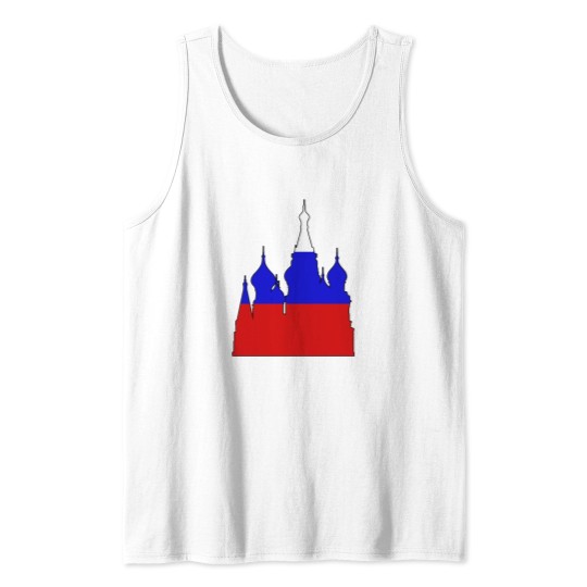 Discover Russiass - Saint Basil's Cathedral (Flag) _010 Tank Tops