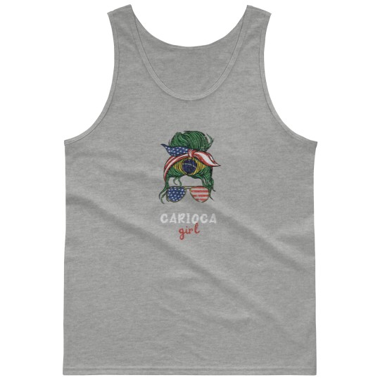 Discover Carioca Rio De Janeiro Brazilian Girl Flag Tank Tops
