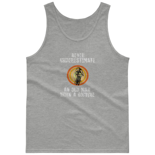 Discover Never Underestimate An Old Man With A Bicycle (1) Tank Tops