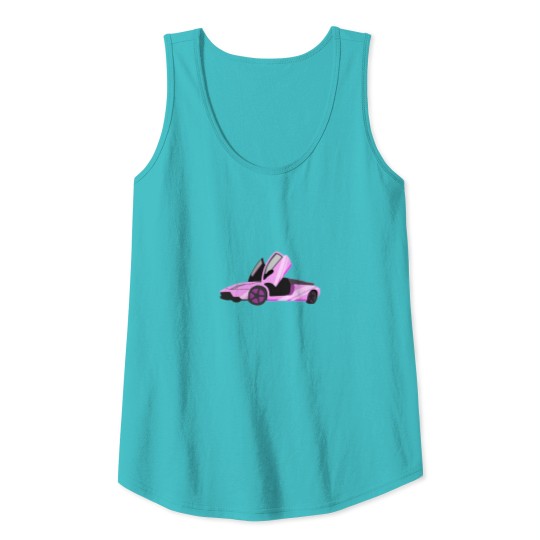 Discover Pink Sports Car Tank Tops