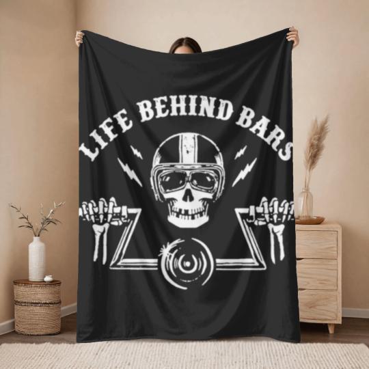 Discover Motorcycle Life Behind Bars Cool Motorcycle Throw Blankets