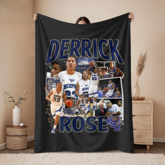 Discover Derrick Rose Throw Blankets - Derrick Rose - Retro American Basketball Throw Blankets