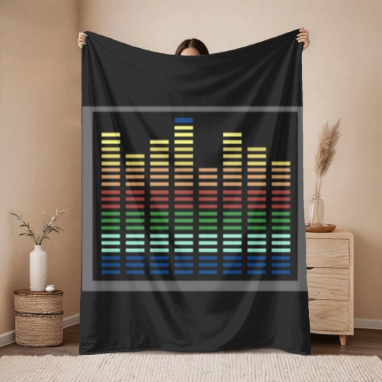 Discover Qualizer-El-Lit-Glowing-Sound-Activated-Gradient-Equalizer Throw Blankets