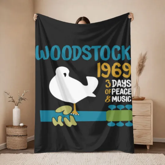 Discover woodstock 50th anniversary 1969 2020,Woodstock Throw Blankets,Woodstock 1969 ,Peace Love Bird - Woodstock - Throw Blankets