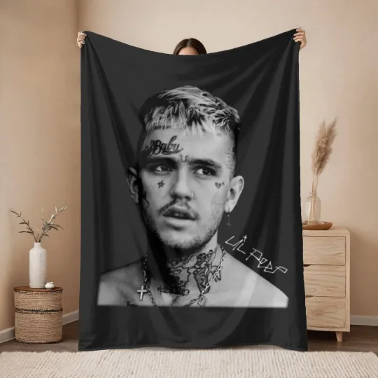 Discover Lil Peep Throw Blankets, Hip Hop Throw Blankets, Rappers Throw Blankets, Cry Baby Throw Blankets, Lil Peep Merch