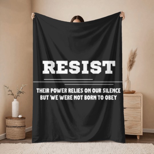 Discover Resist Throw Blankets, Liberal Protest Throw Blankets, Political Democratic Social Justice Throw Blankets, Feminist Throw Blankets, Defend Democracy Gift