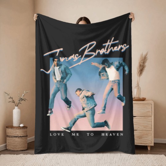 Discover Jonas Brothers Love Me To Heaven Single Cover Retro Throw Blankets