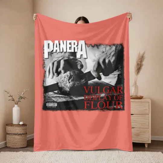 Discover PANERA Vulgar Display Of FLOUR Metal Band Parody Spoof Mayhem Skull Throw Blankets